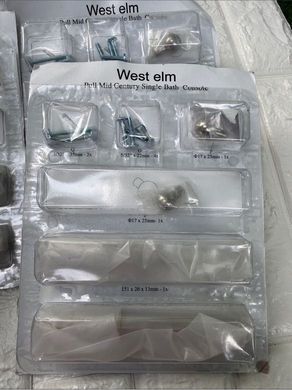 West Elm Mid Century Bath Chrome Knobs Pulls 4 Piece Set NWT 2 sets